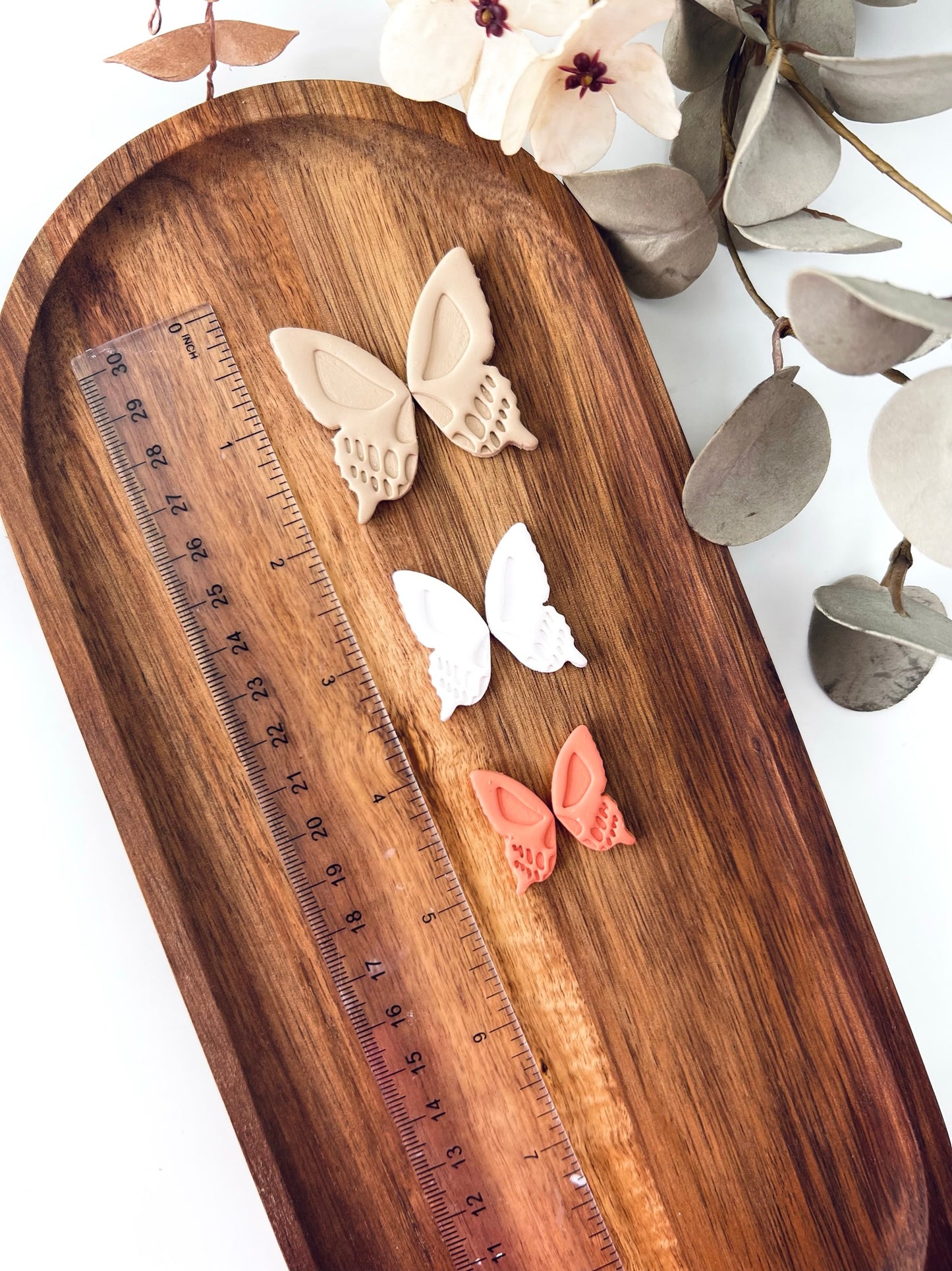 Skull face butterfly clay cutter set of 2. D23