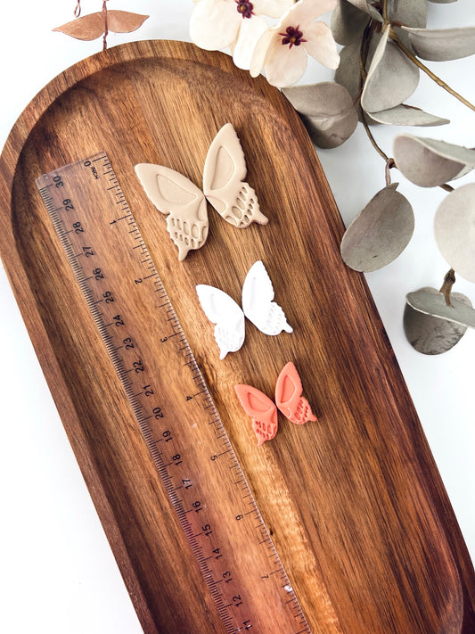 Skull face butterfly clay cutter set of 2. D23