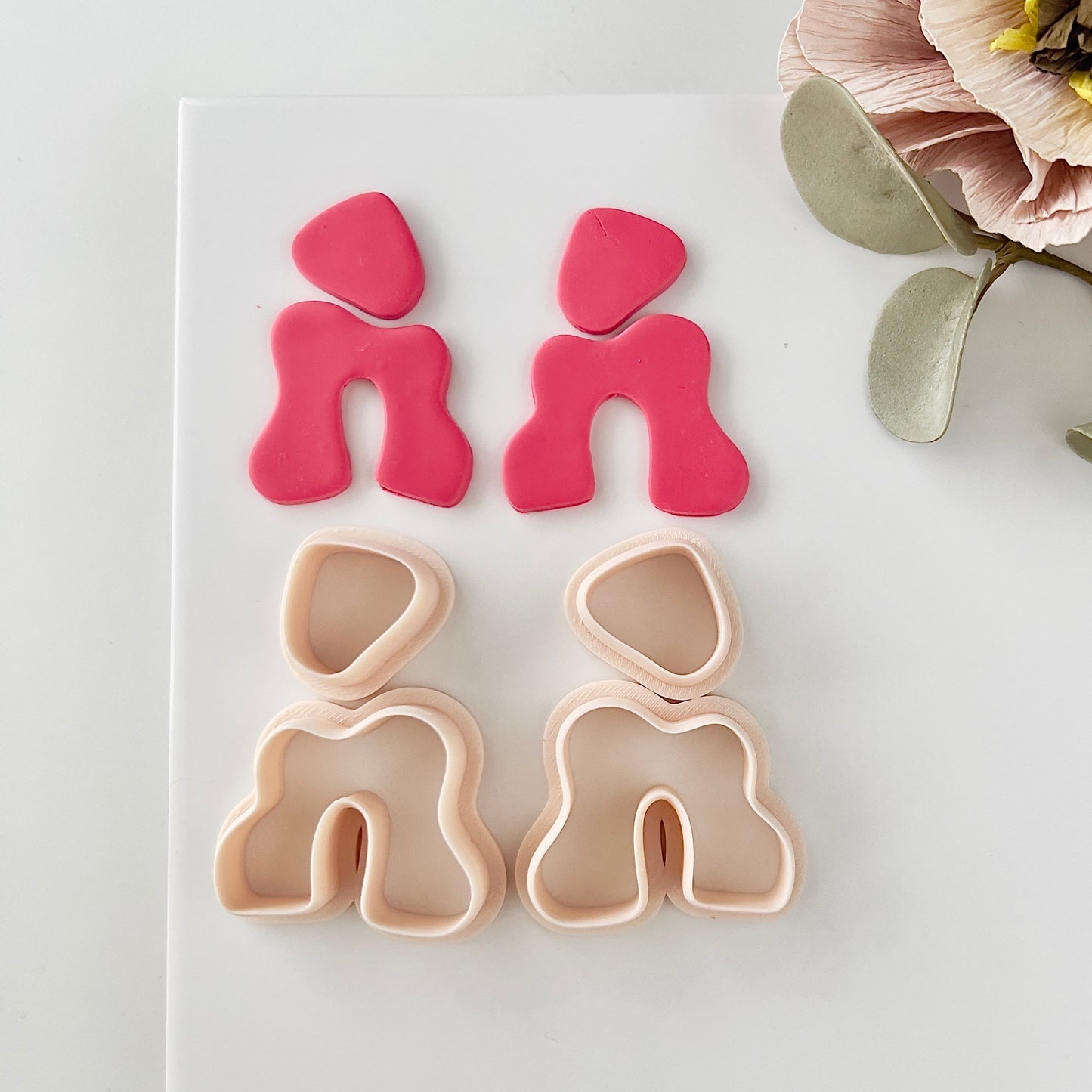 Abstract clay cutter mirrored set R19