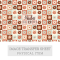 Polymer Clay Transfer Paper for Clay Earrings – Retro Daisy Checker Pattern Texture Sheet Jewelry Making – TP-565
