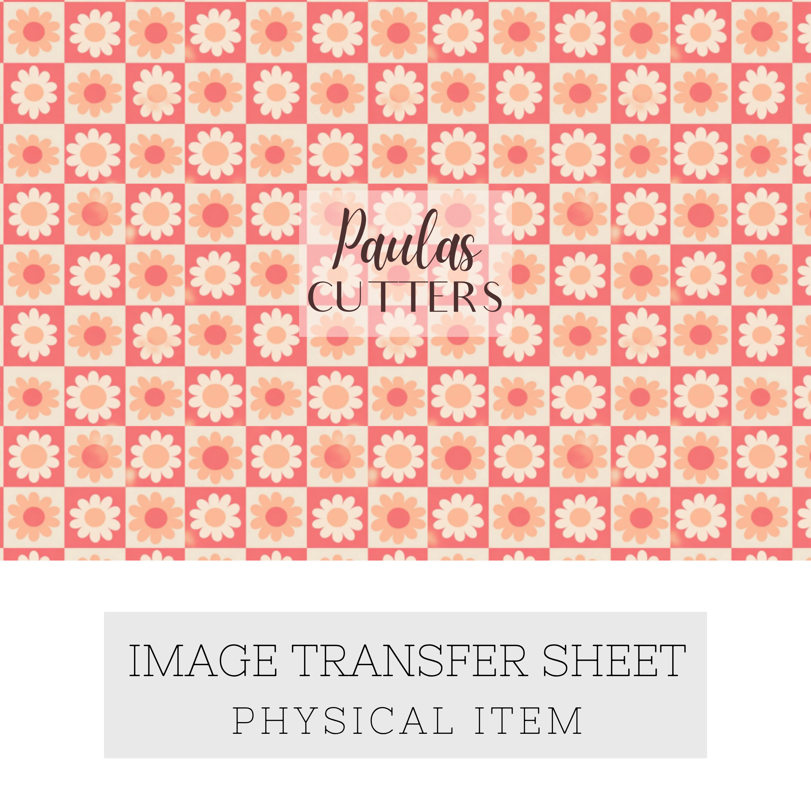 Polymer Clay Transfer Paper for Clay Earrings – Peach Daisy Tile Pattern Texture Sheet for Jewelry Making – TP-566