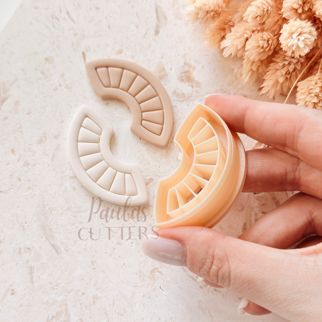 Polymer Clay Cutter, Half Circle Shapes, Geometric Earring Cutter Tool, Clay Cutters for Jewelry, B-22