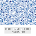 High quality water-soluble transfer paper applied on polymer clay, vibrant detailed pattern