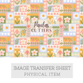 Polymer Clay Transfer Paper – Retro Floral Patchwork Pattern for Earrings & Jewelry Making – TP-574