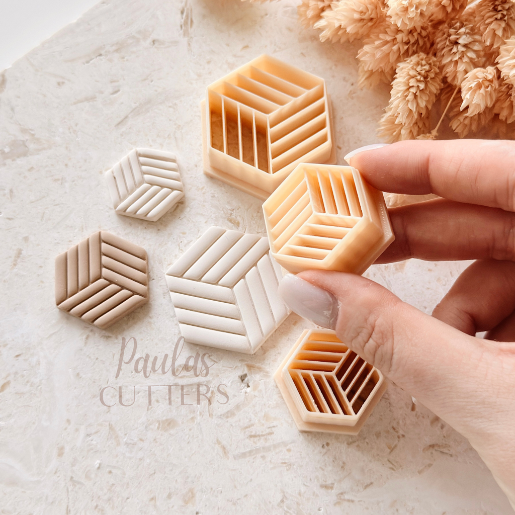 Polymer Clay Cutter, Cube Line Shapes, Geometric Earring Cutter Tool, Clay Cutters for Jewelry, B-12