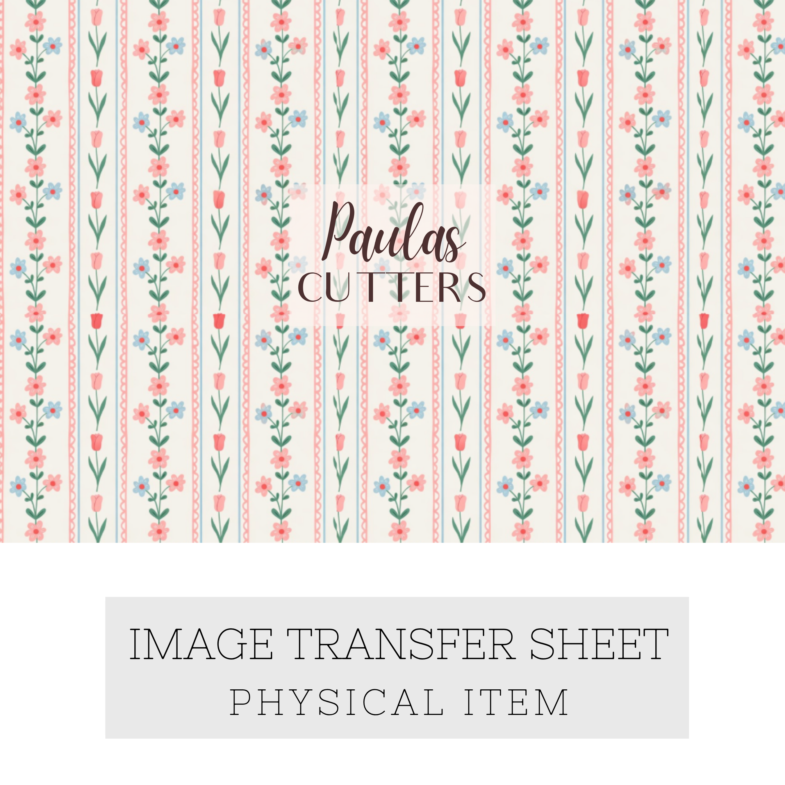 Polymer Clay Transfer Paper – Floral Stripe Pattern for Earrings & Jewelry Making – TP-580