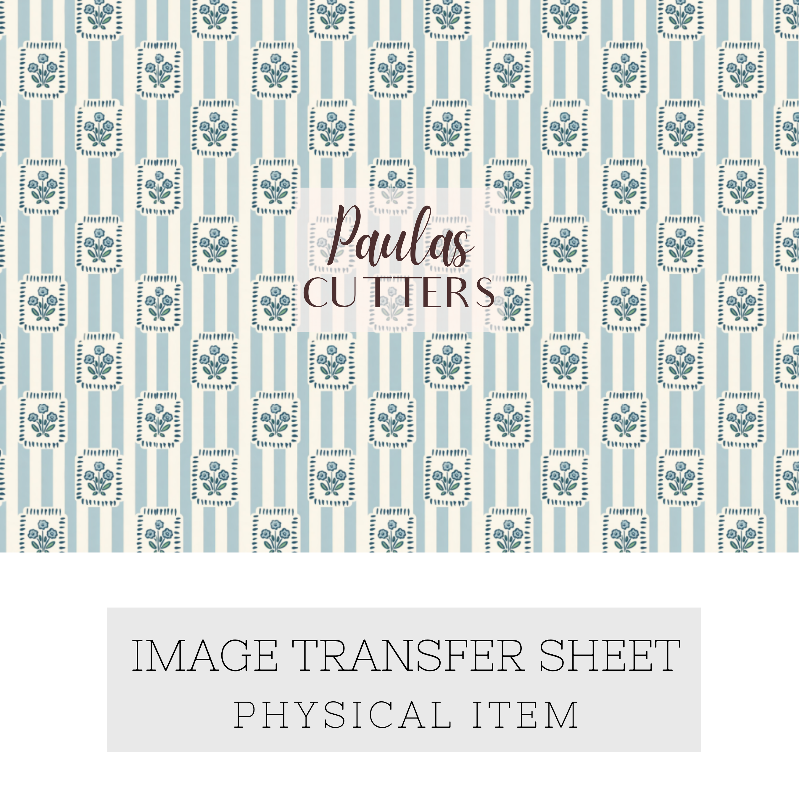 Polymer Clay Transfer Paper – Minimal Stripe Floral Pattern for Earrings & Jewelry Making – TP-583