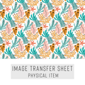 High quality water-soluble transfer paper applied on polymer clay, vibrant detailed pattern