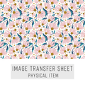 High quality water-soluble transfer paper applied on polymer clay, vibrant detailed pattern