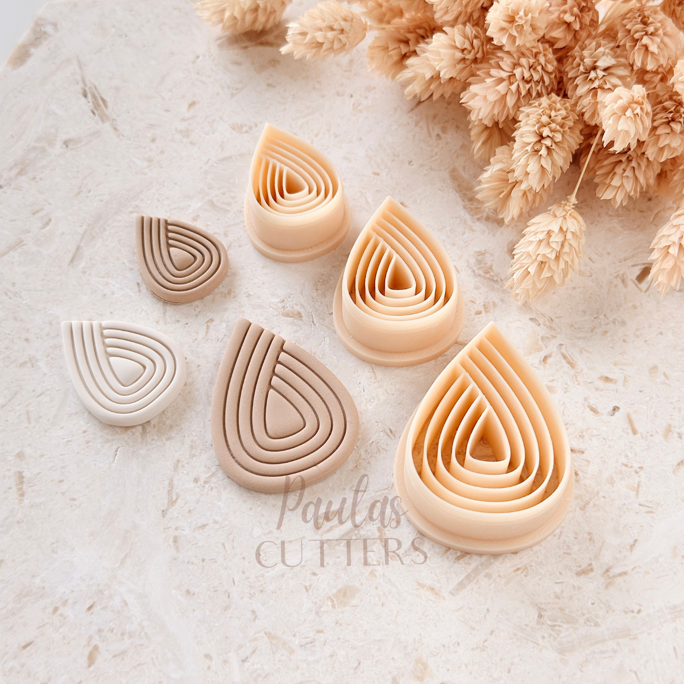 Polymer Clay Cutter, Teardrop Shapes, Layered Earring Cutter Tool, Clay Cutters for Jewelry Making, B-14