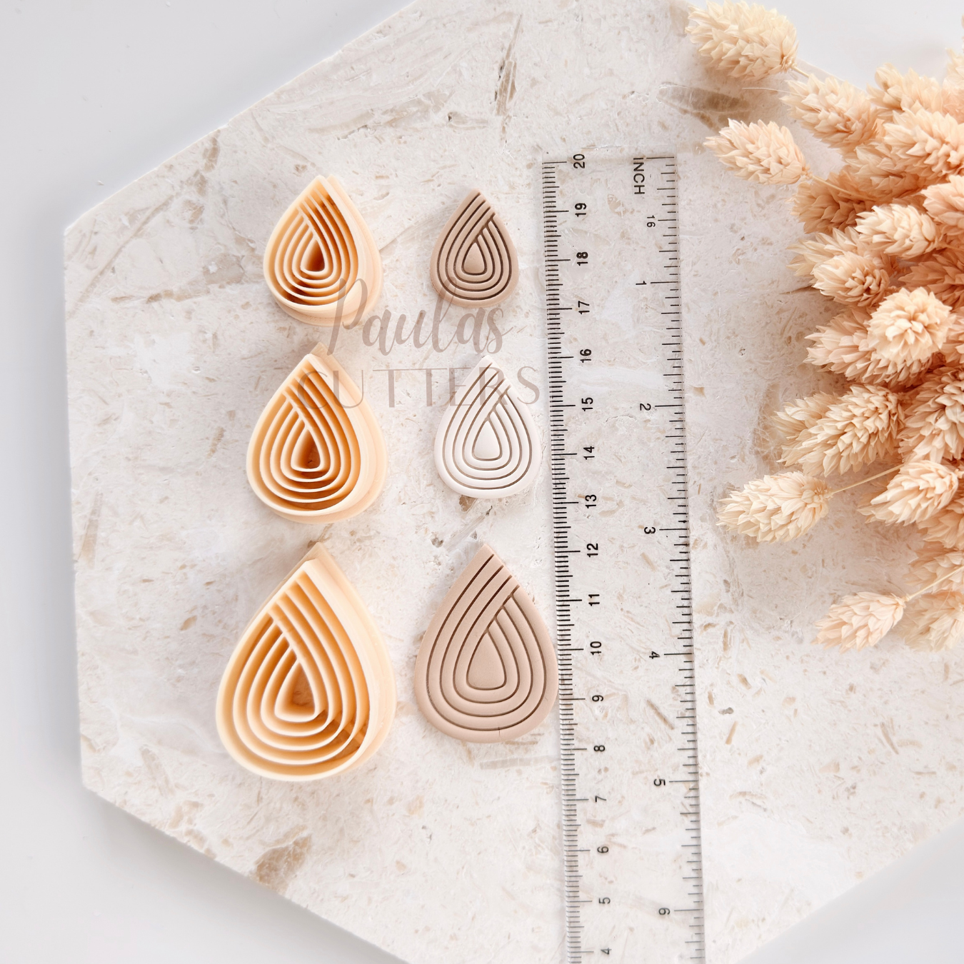 Polymer Clay Cutter, Teardrop Shapes, Layered Earring Cutter Tool, Clay Cutters for Jewelry Making, B-14