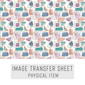 High quality water-soluble transfer paper applied on polymer clay, vibrant detailed pattern