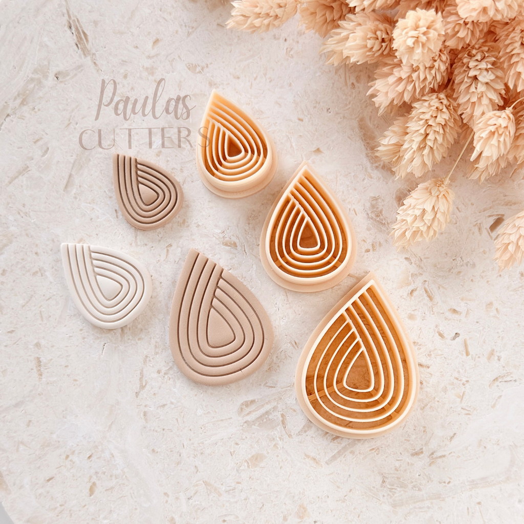 Polymer Clay Cutter, Teardrop Shapes, Layered Earring Cutter Tool, Clay Cutters for Jewelry Making, B-14