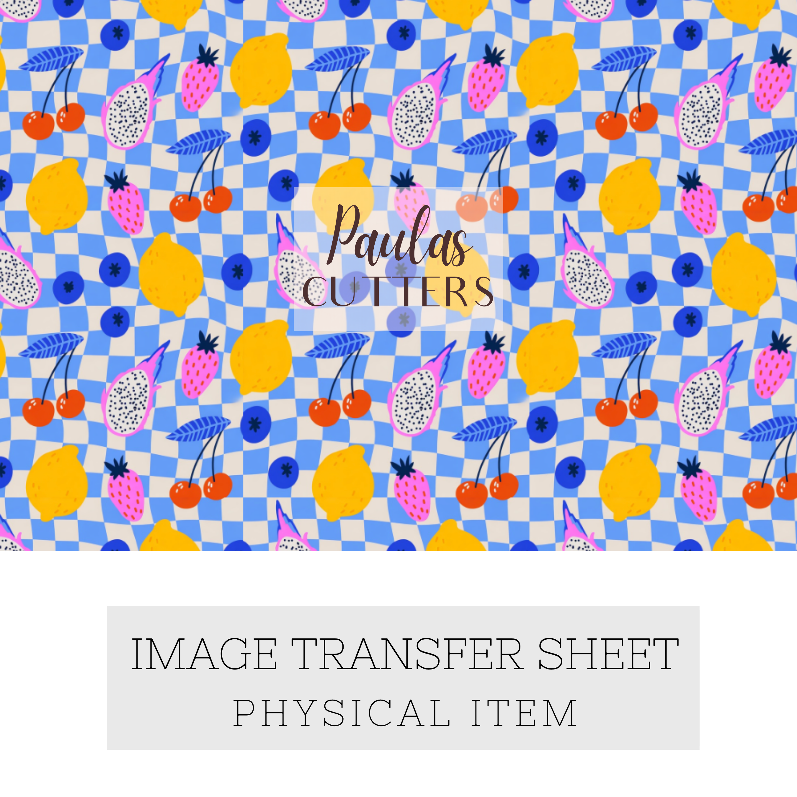 Polymer Clay Transfer Paper – Colorful Fruit Checker Pattern for Earrings & Jewelry Making – TP-594