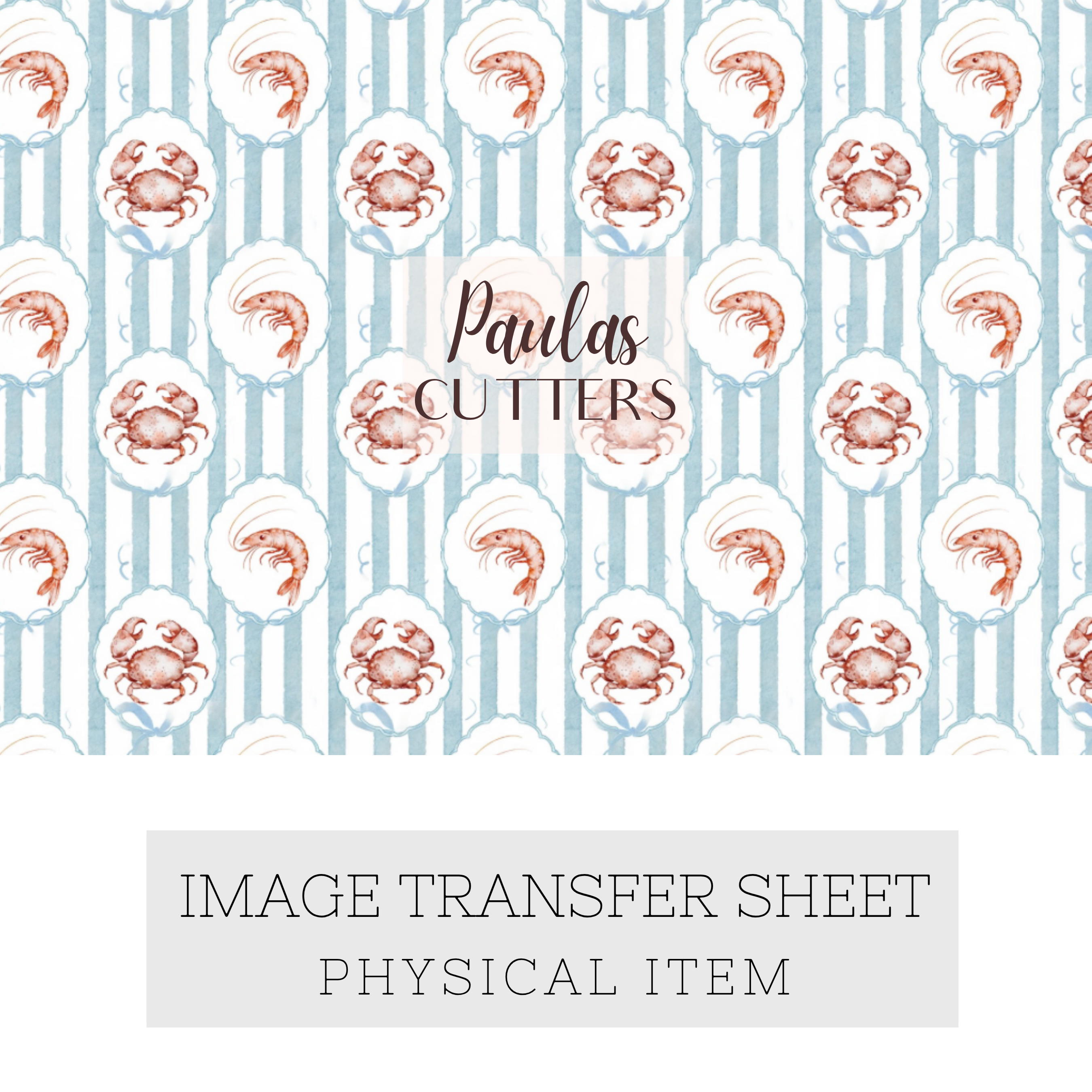 Polymer Clay Transfer Paper – Crab Stripe Coastal Pattern for Earrings & Jewelry Making – TP-596