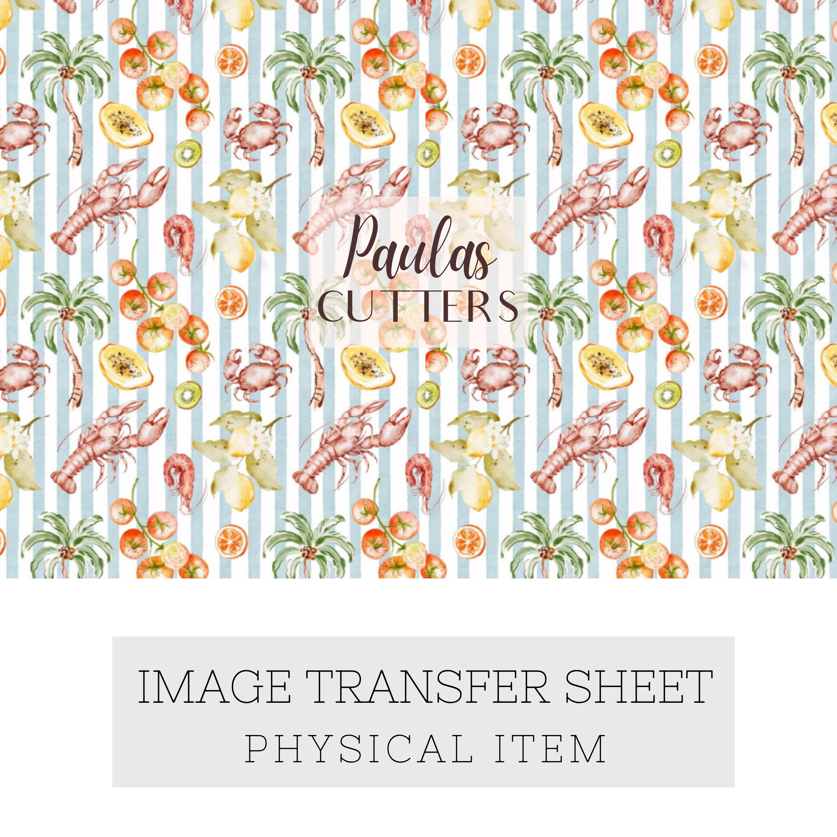 Polymer Clay Transfer Paper – Tropical Seafood Pattern for Earrings & Jewelry Making – TP-597