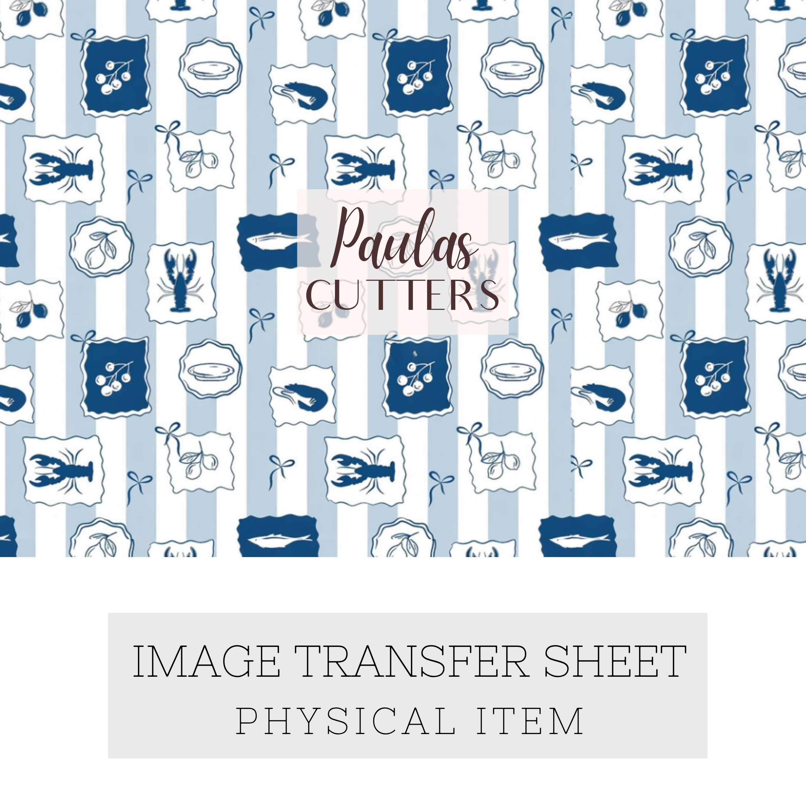 Polymer Clay Transfer Paper – Blue Coastal Marine Pattern for Earrings & Jewelry Making – TP-601