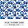High quality water-soluble transfer paper applied on polymer clay, vibrant detailed pattern