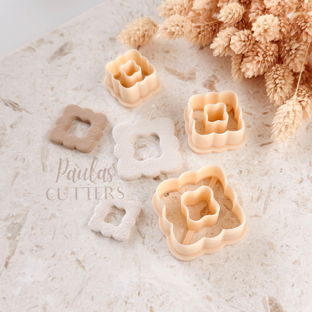 Polymer Clay Cutter, Geometric Flower Shape, Earring Cutter Tool, Clay Cutter for Jewelry Making, A-01
