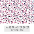 High quality water-soluble transfer paper applied on polymer clay, vibrant detailed pattern