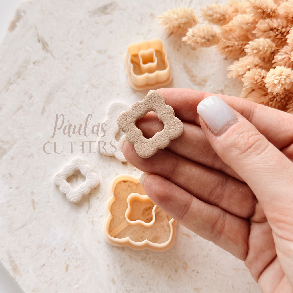 Polymer Clay Cutter, Geometric Flower Shape, Earring Cutter Tool, Clay Cutter for Jewelry Making, A-01