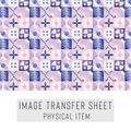 High quality water-soluble transfer paper applied on polymer clay, vibrant detailed pattern