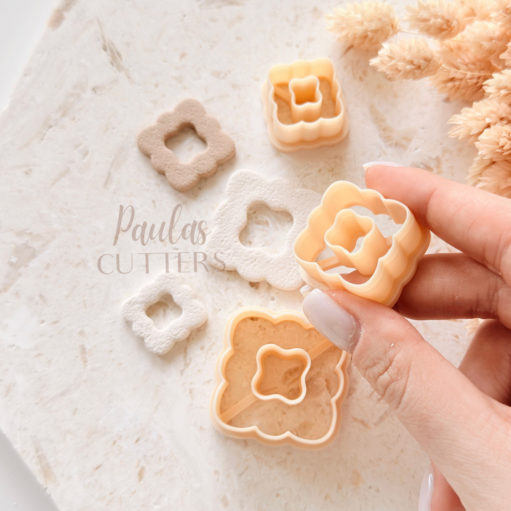 Polymer Clay Cutter, Geometric Flower Shape, Earring Cutter Tool, Clay Cutter for Jewelry Making, A-01