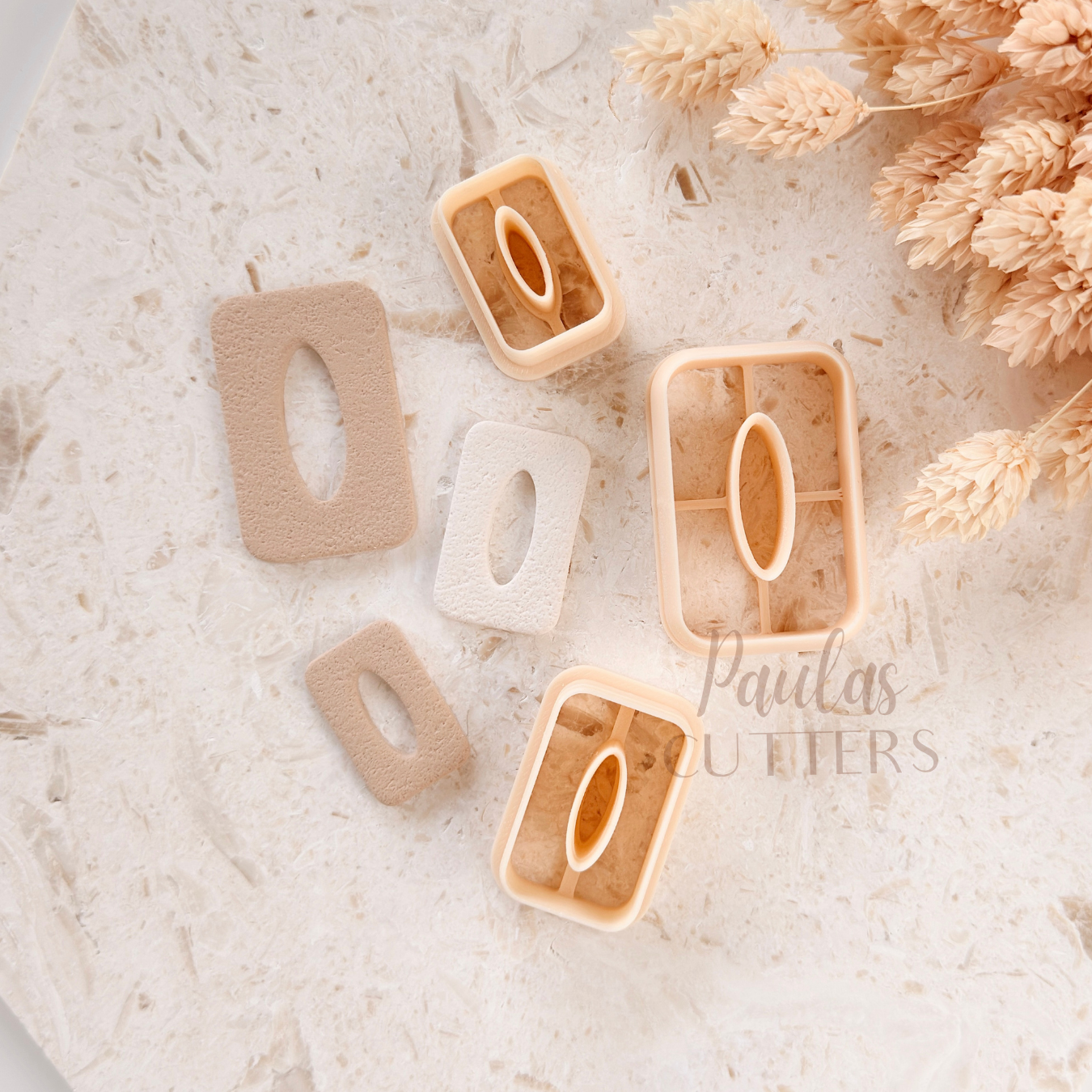 Polymer Clay Cutter, Oval & Rectangle Shape, Minimal Earring Cutter Tool, Clay Cutter for Jewelry, A-02