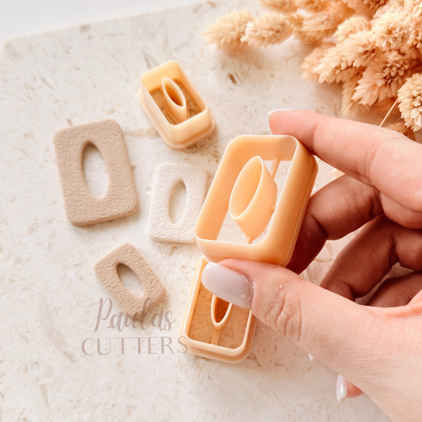Polymer Clay Cutter, Oval & Rectangle Shape, Minimal Earring Cutter Tool, Clay Cutter for Jewelry, A-02