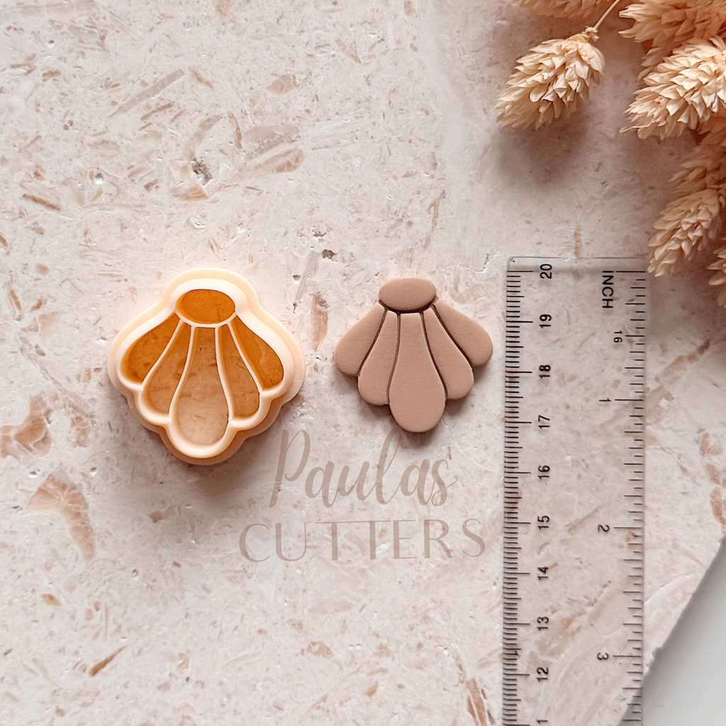Polymer Clay Cutter, Fan Shell Shapes for Earrings, Modern Minimal Clay Cutter Tool for Jewelry Making, S-06
