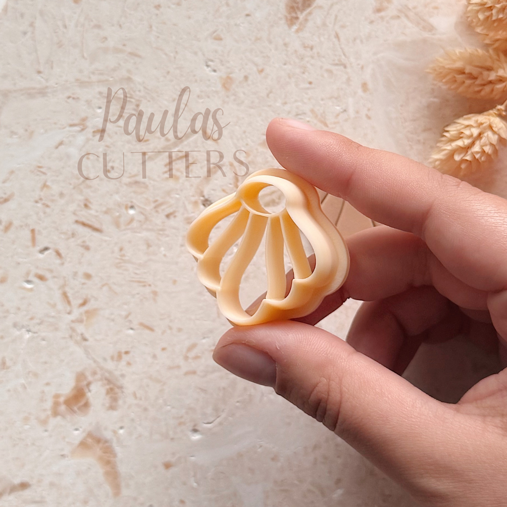 Polymer Clay Cutter, Fan Shell Shapes for Earrings, Modern Minimal Clay Cutter Tool for Jewelry Making, S-06