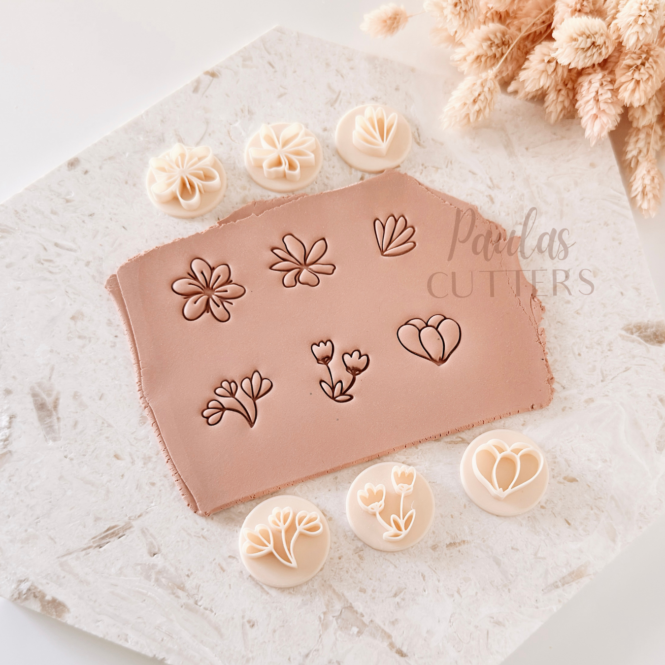 Polymer Clay Cutter, Flower Stamp Tool, Mini Floral Embossing Tool, Clay Tool for Jewelry Making, D-29