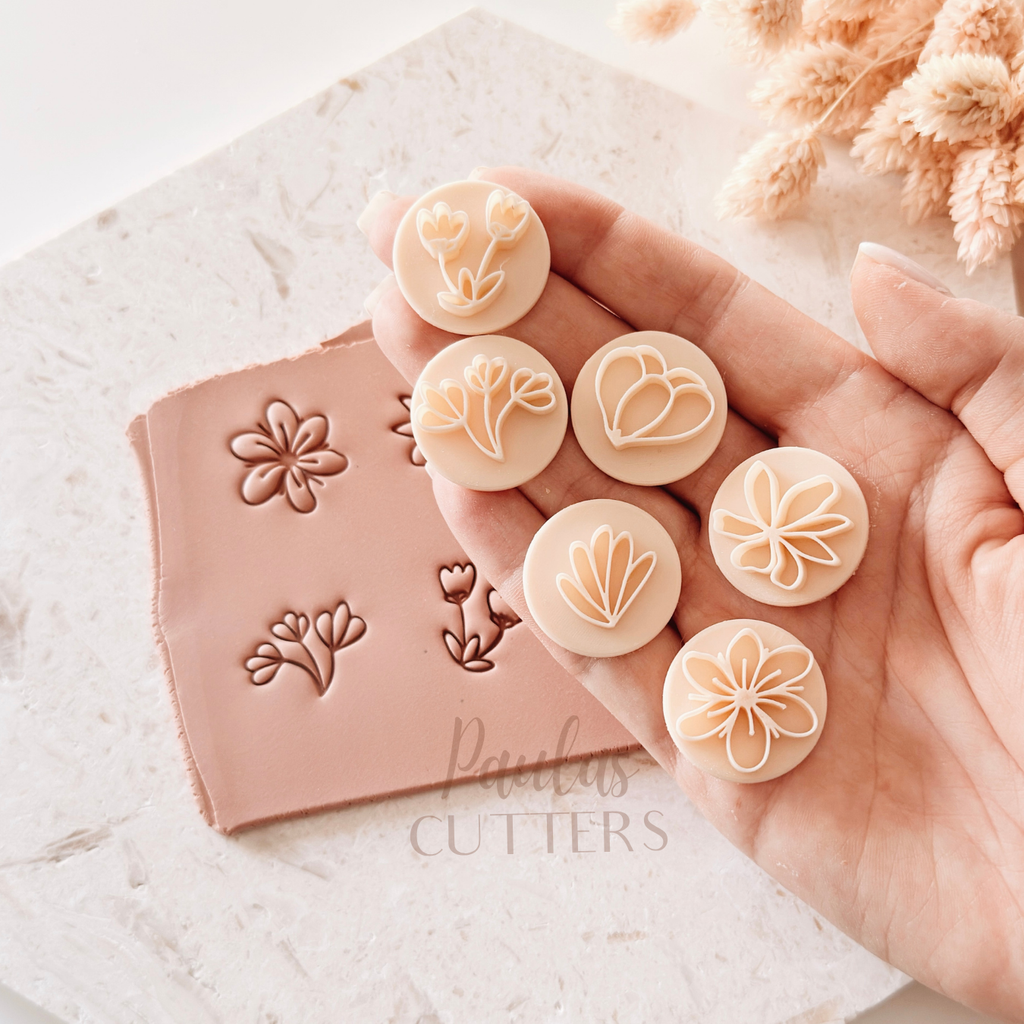 Polymer Clay Cutter, Flower Stamp Tool, Mini Floral Embossing Tool, Clay Tool for Jewelry Making, D-29