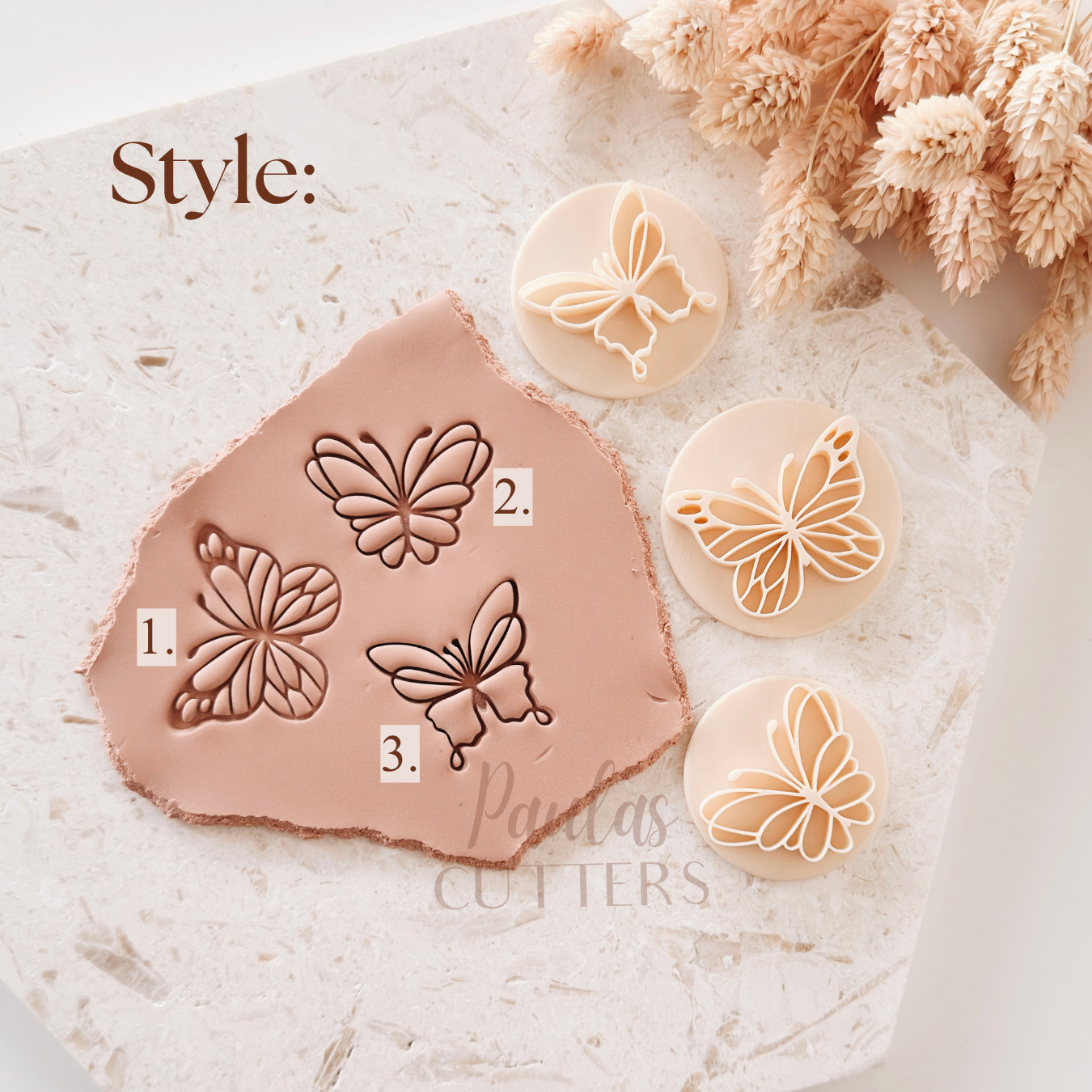 Polymer Clay Cutter, Butterfly Stamp Tool, Clay Embossing Tool for Jewelry Making, D-27