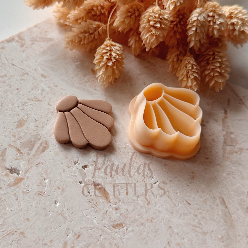 Polymer Clay Cutter, Fan Shell Shapes for Earrings, Modern Minimal Clay Cutter Tool for Jewelry Making, S-06