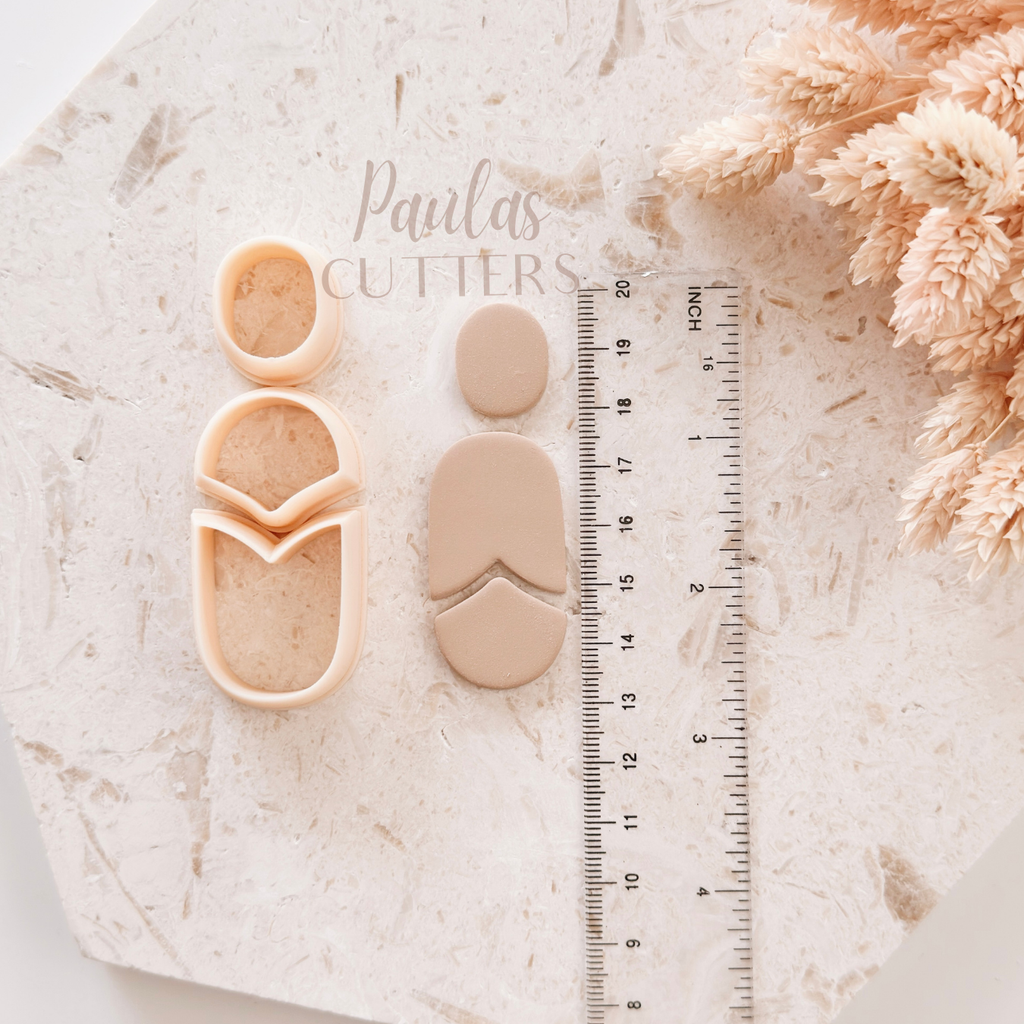 Polymer Clay Cutter, Oval Shapes, Minimal Earring Cutter Tool, Clay Cutters for Jewelry Making, C-04