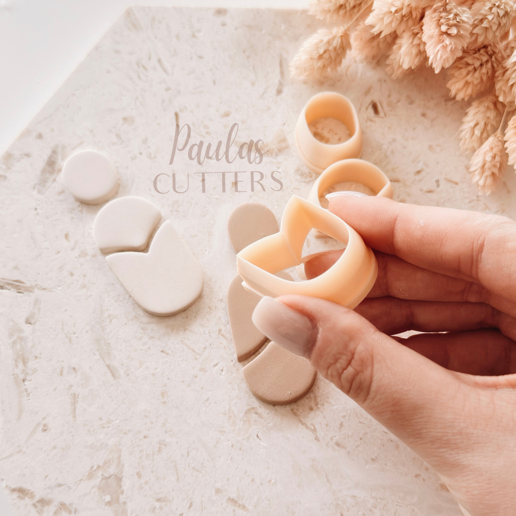 Polymer Clay Cutter, Oval Shapes, Minimal Earring Cutter Tool, Clay Cutters for Jewelry Making, C-04