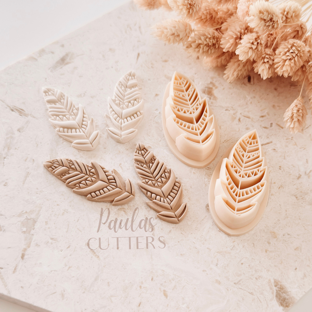 Polymer Clay Cutter, Feather Shape, Boho Earring Cutter Tool, Clay Cutter for Jewelry Making, D-05