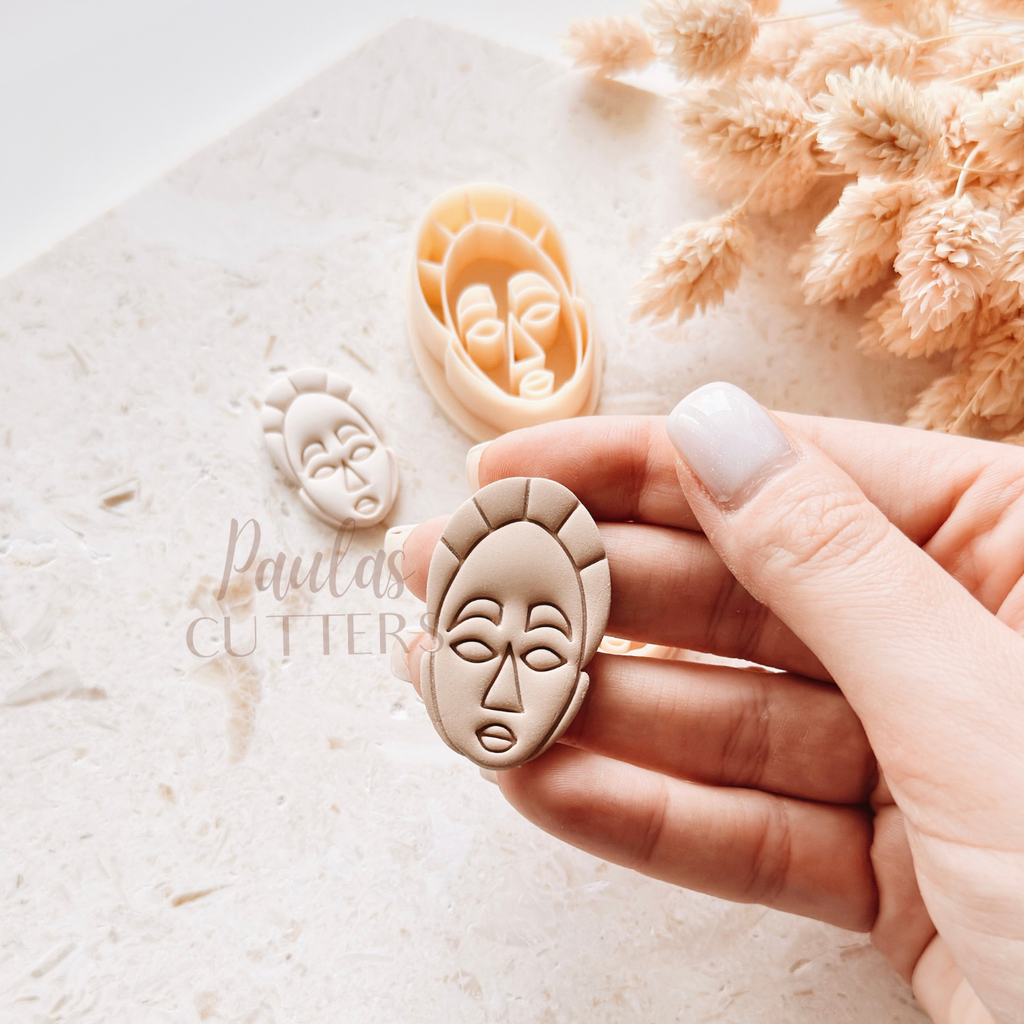Polymer Clay Cutter, Mask Face Shapes, Statement Earring Cutter Tool, Clay Cutters for Jewelry Making, F-10