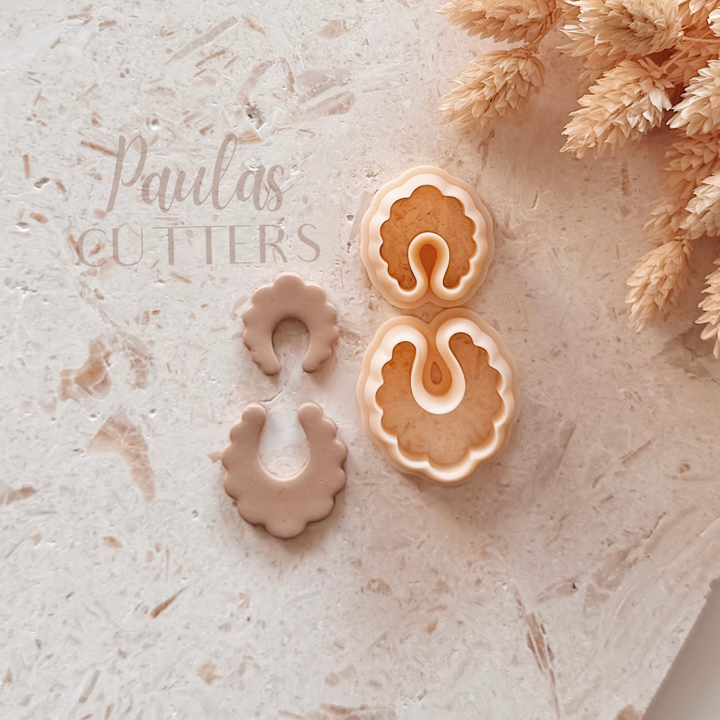 Polymer Clay Cutter, Scalloped Round Shapes for Earrings, Decorative Clay Cutter Tool for Jewelry Making, Floral Edge Design, V-03