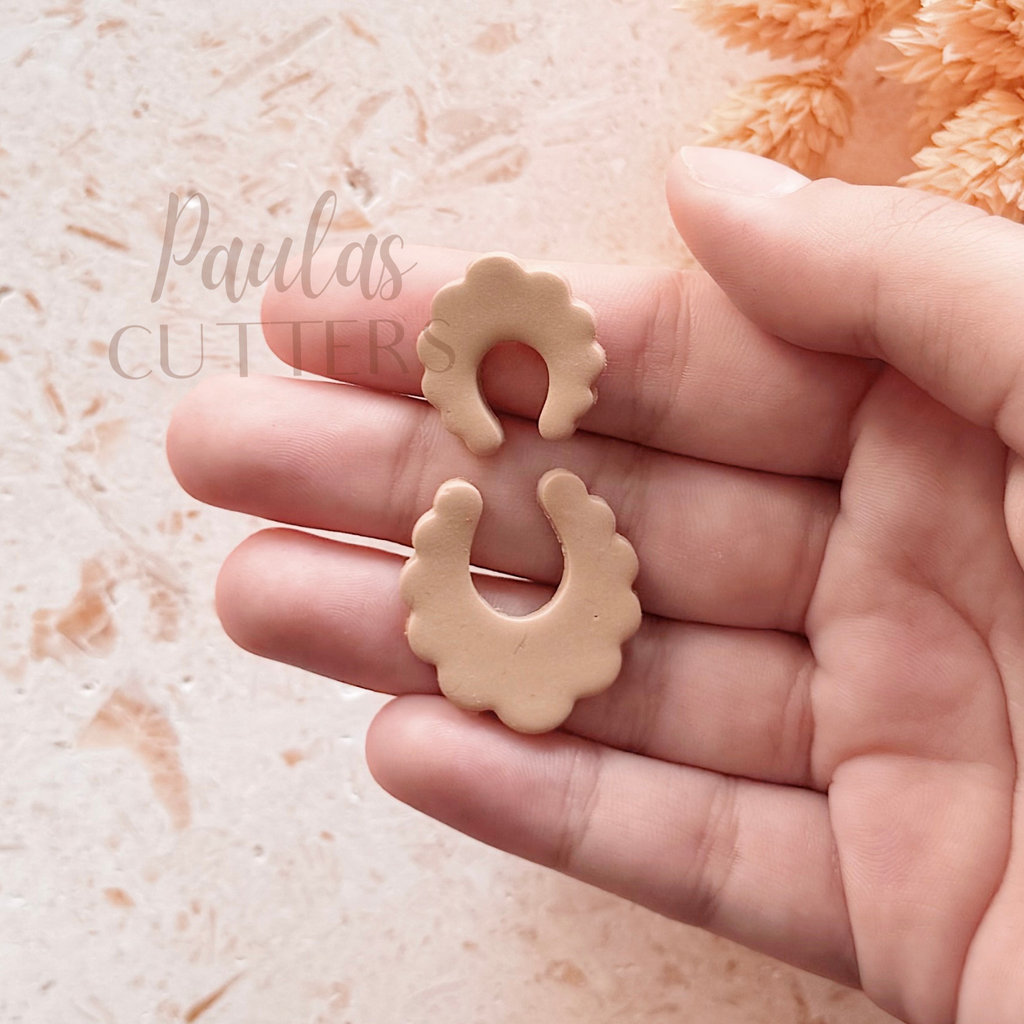 Polymer Clay Cutter, Scalloped Round Shapes for Earrings, Decorative Clay Cutter Tool for Jewelry Making, Floral Edge Design, V-03