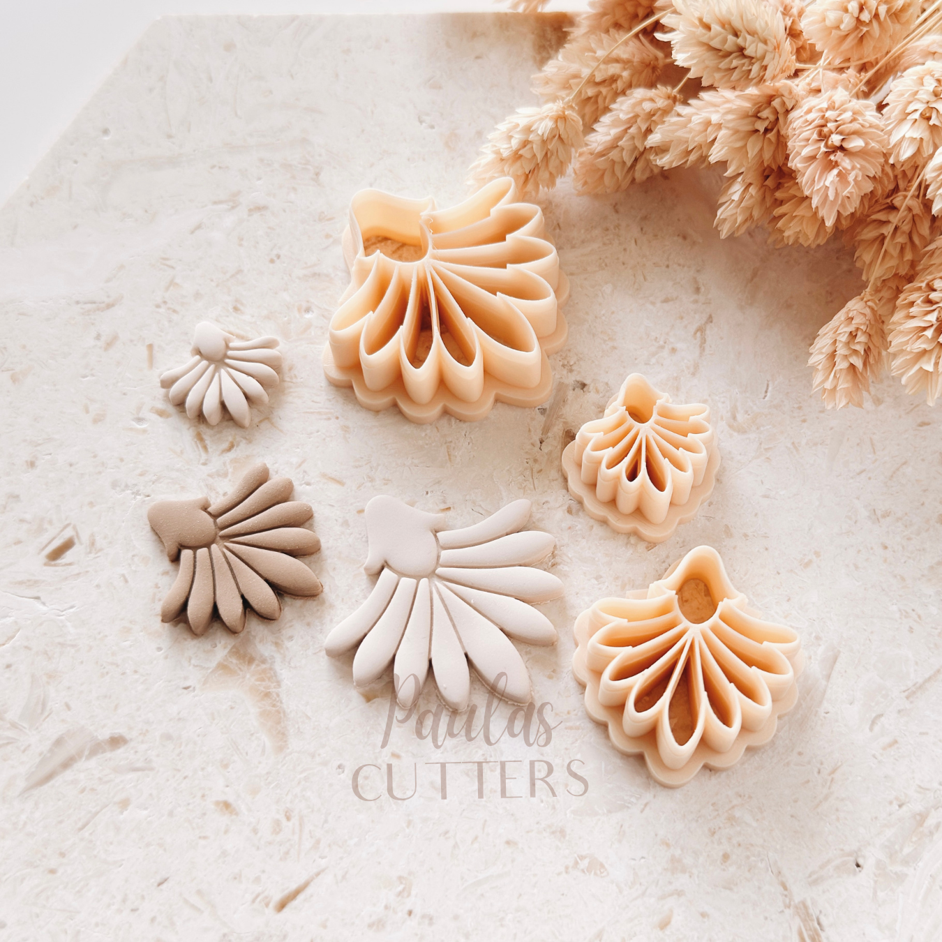 Polymer Clay Cutter, Shell Fan Shapes, Abstract Earring Cutter Tool, Clay Cutters for Jewelry, E-30