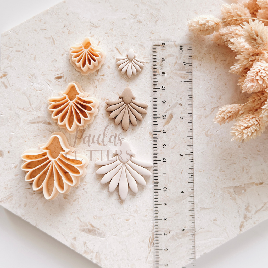 Polymer Clay Cutter, Shell Fan Shapes, Abstract Earring Cutter Tool, Clay Cutters for Jewelry, E-30