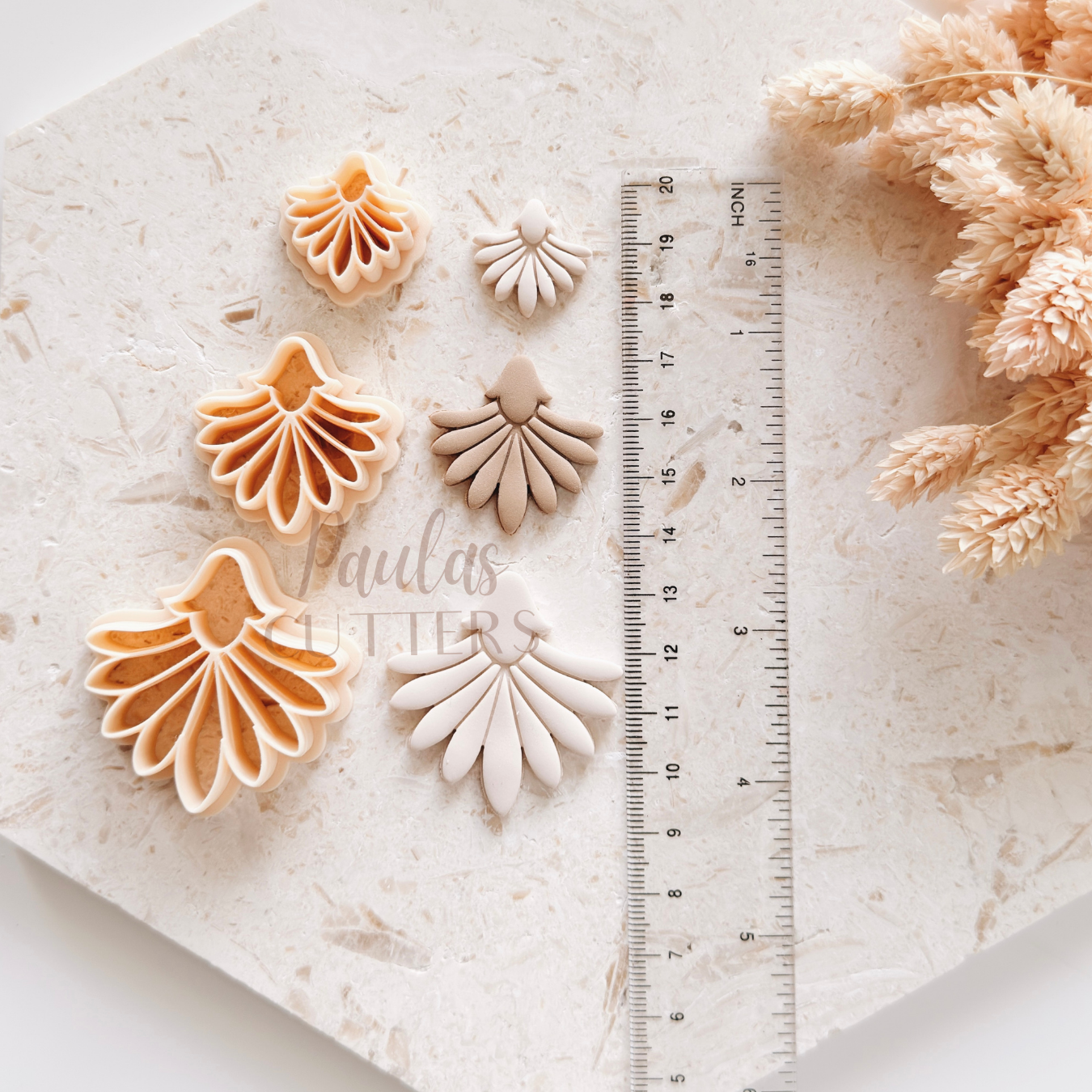 Polymer Clay Cutter, Shell Fan Shapes, Abstract Earring Cutter Tool, Clay Cutters for Jewelry, E-30