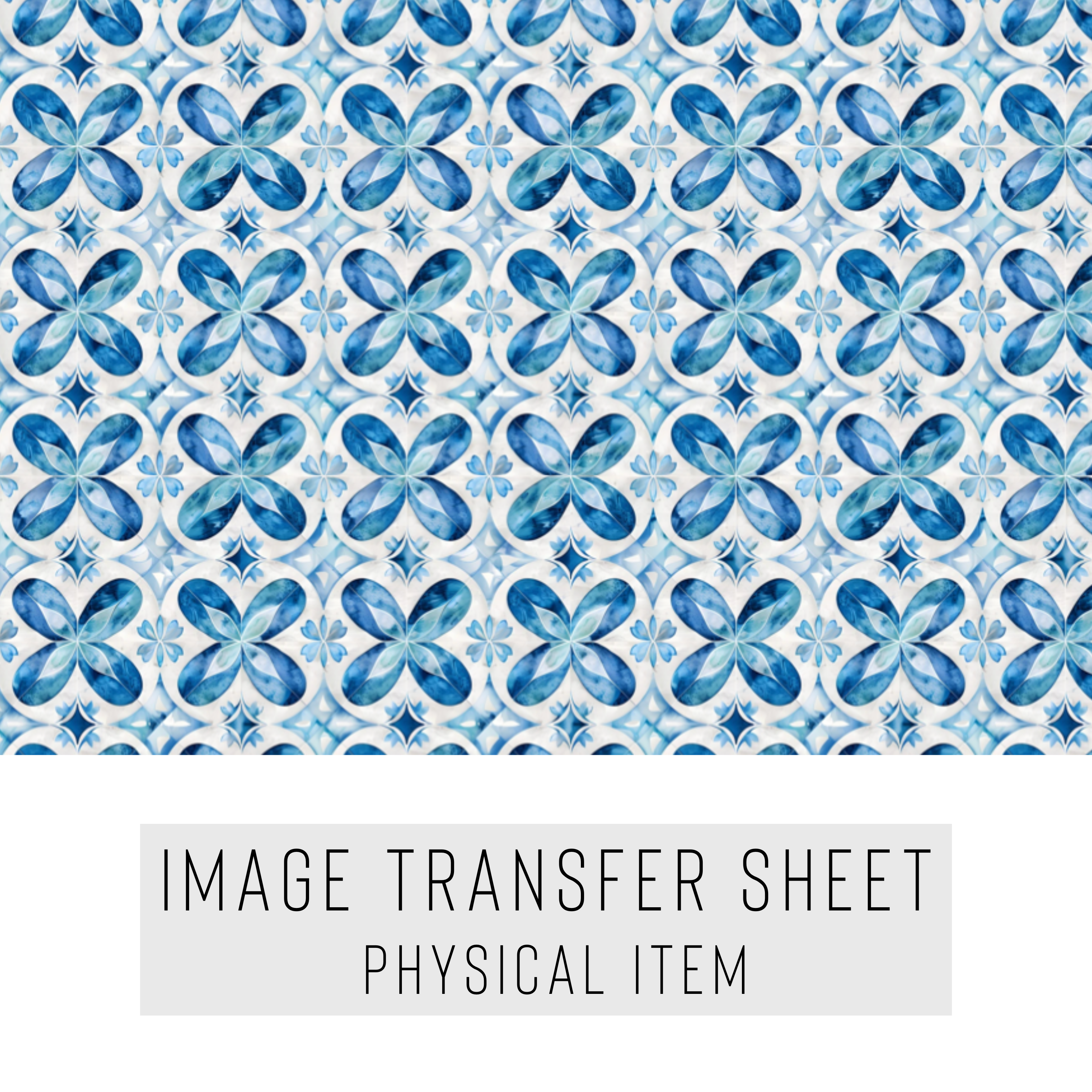 High quality water-soluble transfer paper applied on polymer clay, vibrant detailed pattern