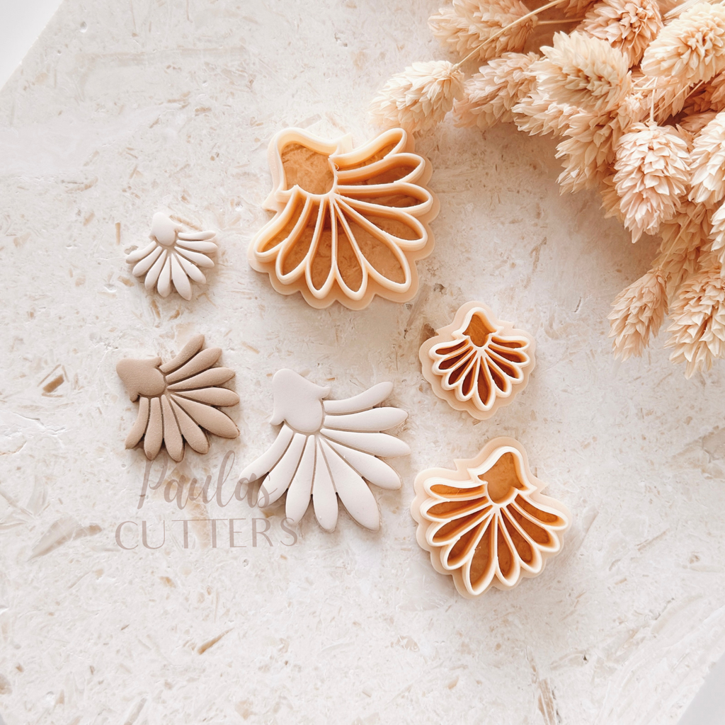 Polymer Clay Cutter, Shell Fan Shapes, Abstract Earring Cutter Tool, Clay Cutters for Jewelry, E-30