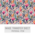 High quality water-soluble transfer paper applied on polymer clay, vibrant detailed pattern