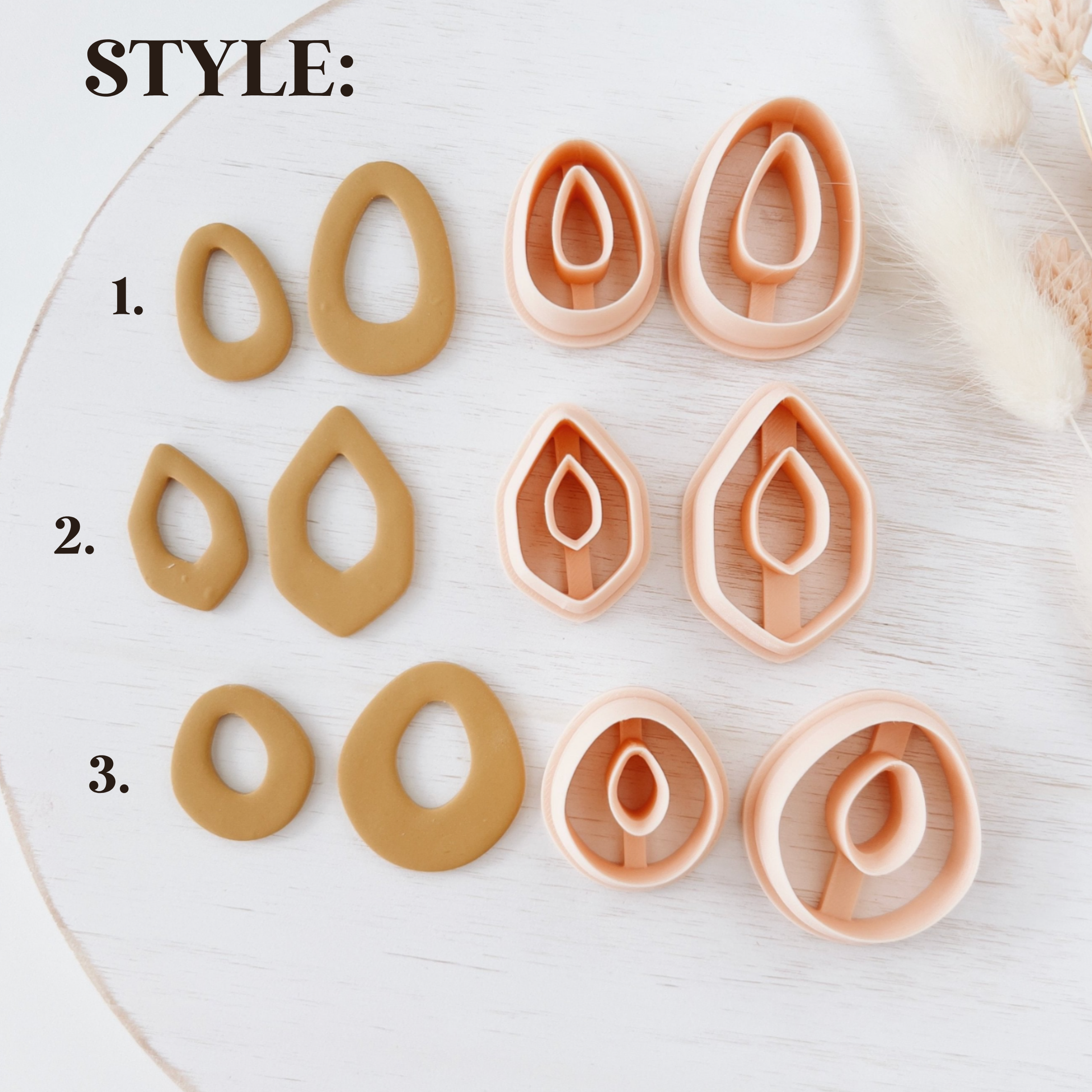 Emporte-pièce en pâte polymère – Forme de base – Outil pour boucles d'oreilles ZC-22