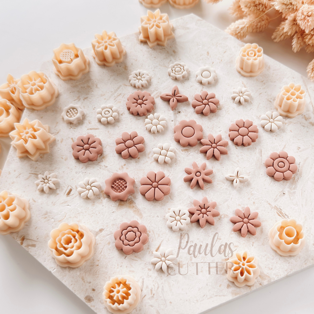 Polymer Clay Cutter, Mini Flower Shapes, Tiny Floral Earring Cutter Tool, Clay Cutter for Jewelry Making, C-16