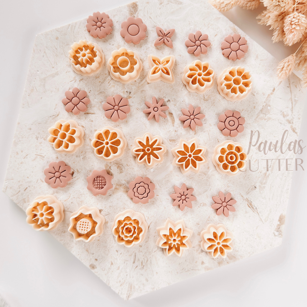 Polymer Clay Cutter, Mini Flower Shapes, Tiny Floral Earring Cutter Tool, Clay Cutter for Jewelry Making, C-16